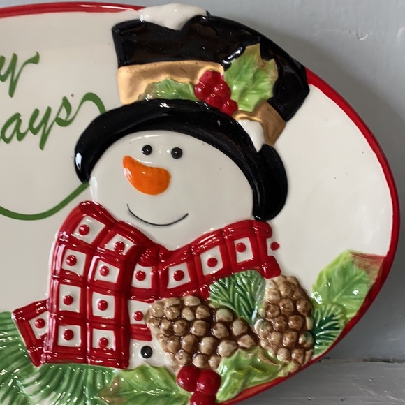 Happy Holidays Snowman plate - Picture 6 of 6
